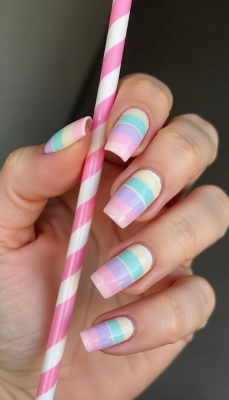 Candy Stripe Pastel Skittle For Playful Texture