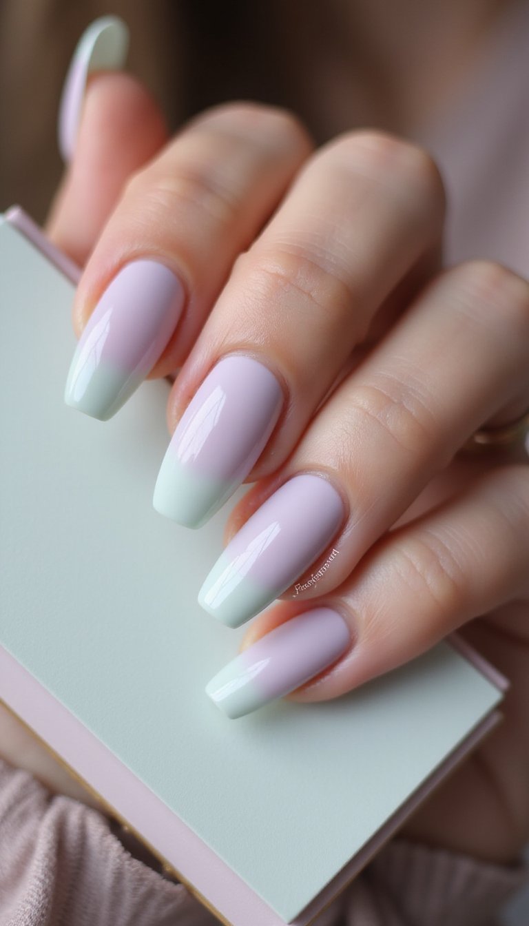 Soft Ombré Pastel French For Subtle Fade