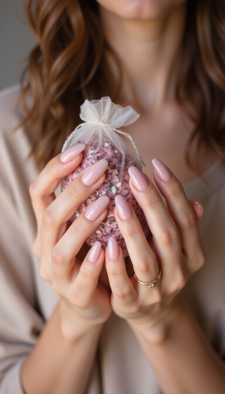 Strawberry Milk Sparkle Topcoat With Seed Confetti