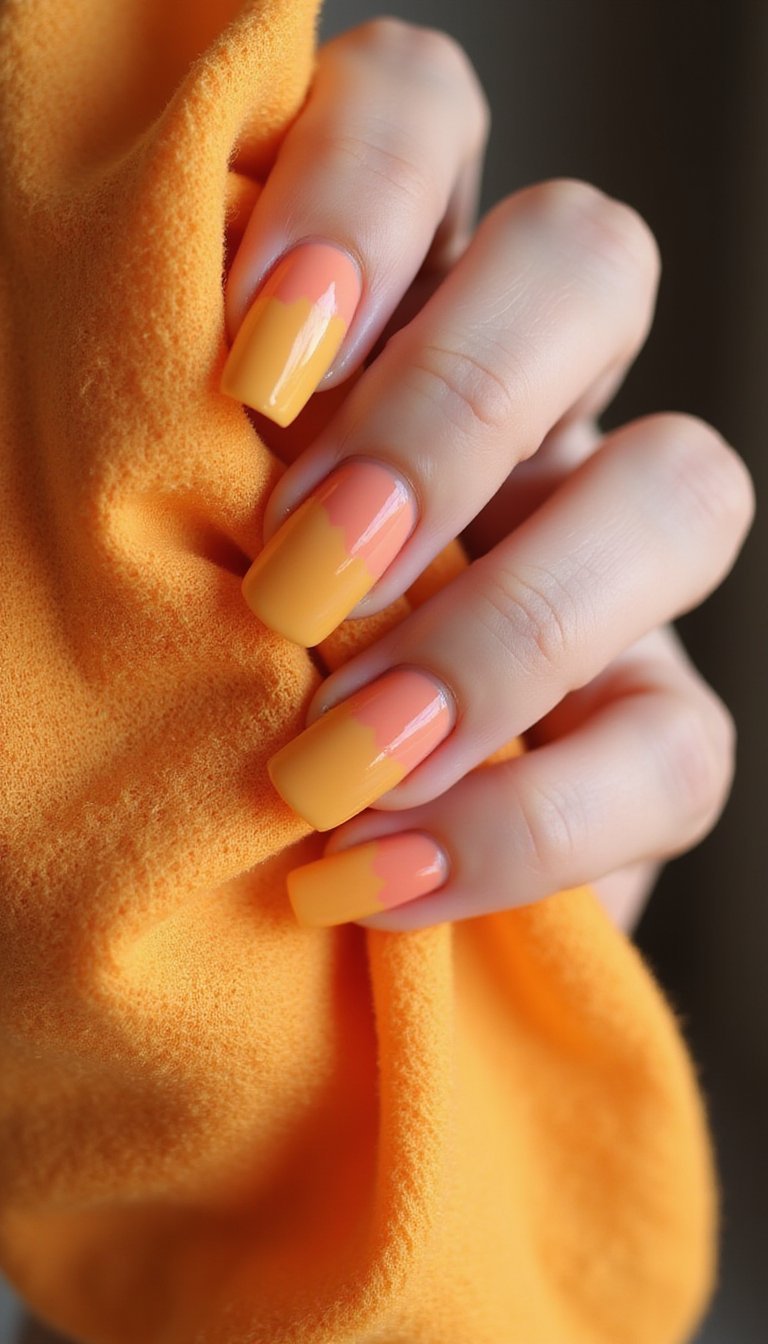 Sunrise Tulip Ombre With Soft Rounded Tips