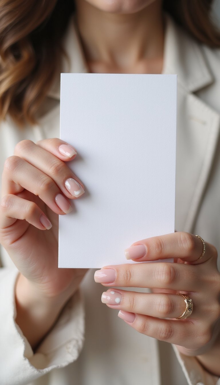 Minimalist Negative Space Bridal Nails