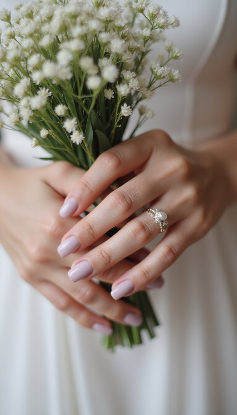 Bridal Soft Mauve With Tiny Pearls Accent