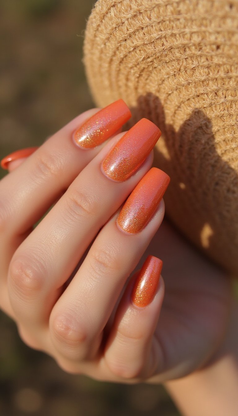 Gradient Sunset Sugar Glitter For Medium Coffin