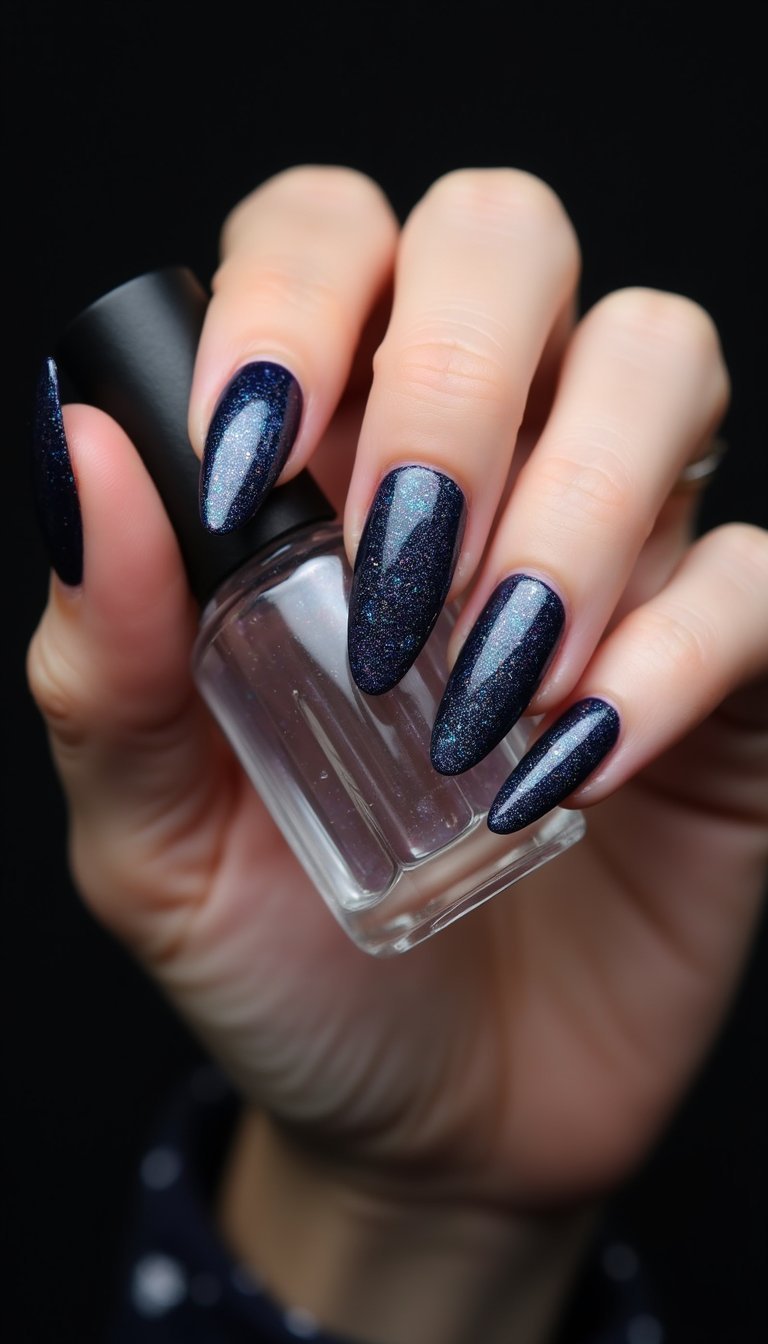 Holographic Sugar Galaxy For Long Stiletto Tips