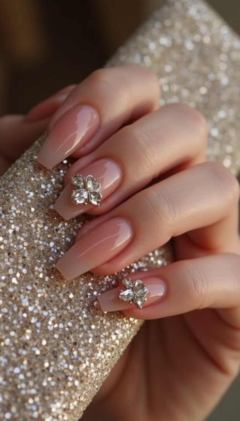 Bold Rose Quartz Stiletto With Crystal Cluster