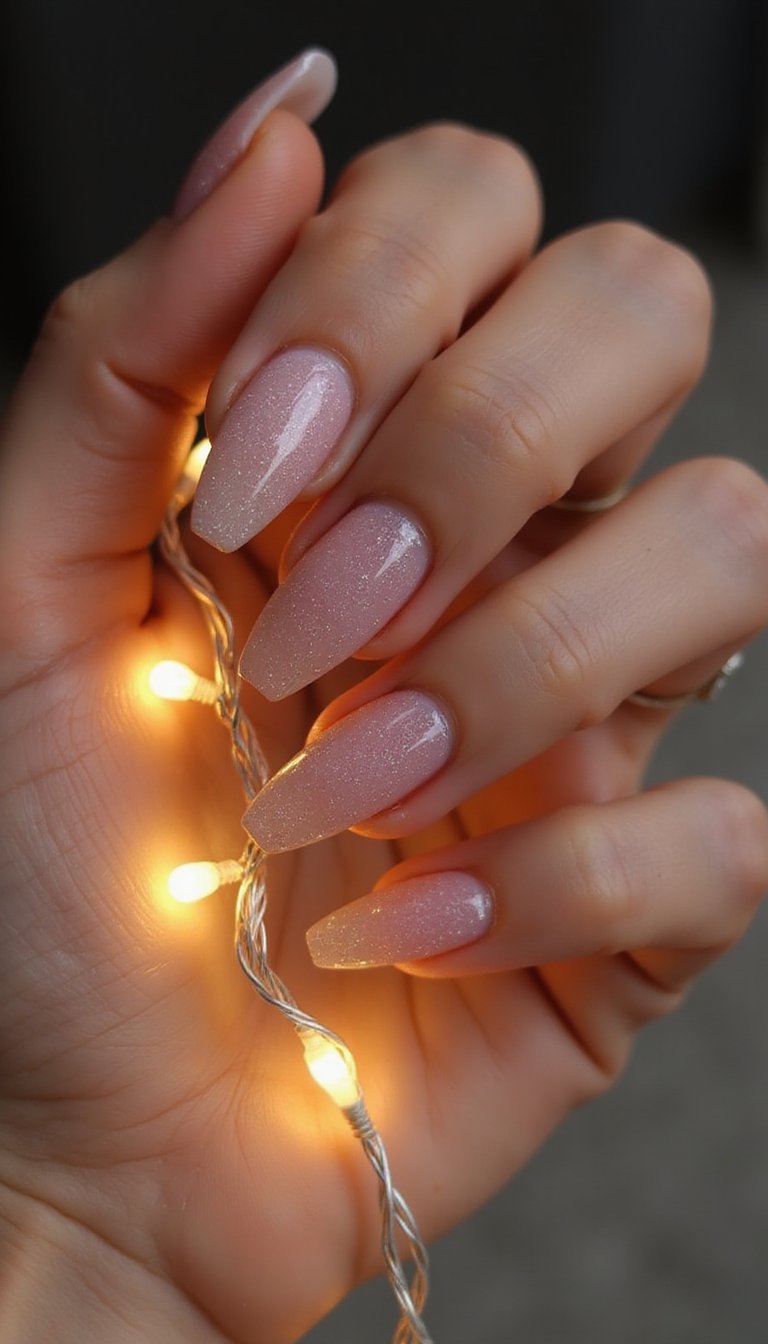 Rose Quartz Glitter Fade For Subtle Sparkle