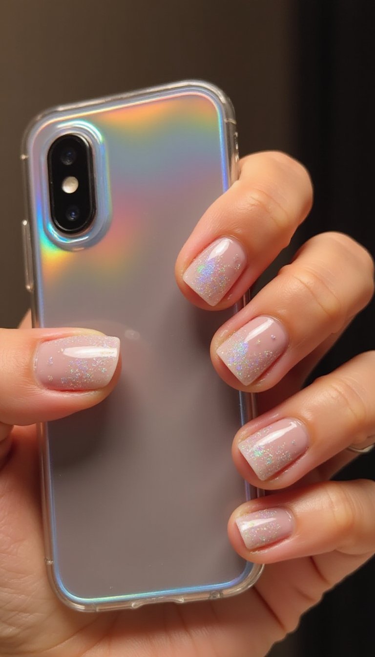 Holographic Cat-Eye Swirl On Clear Grounds