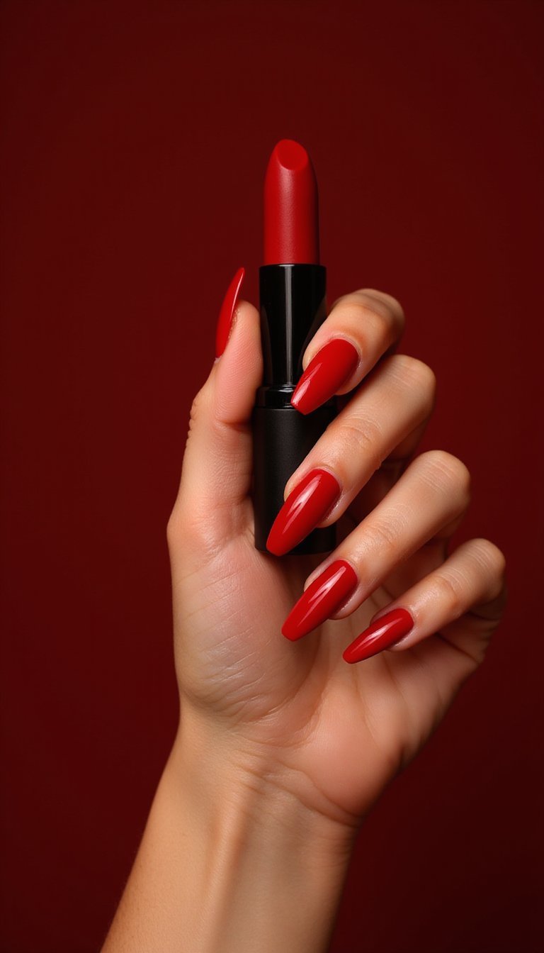Classic Red Stiletto Press-Ons For Timeless Glam