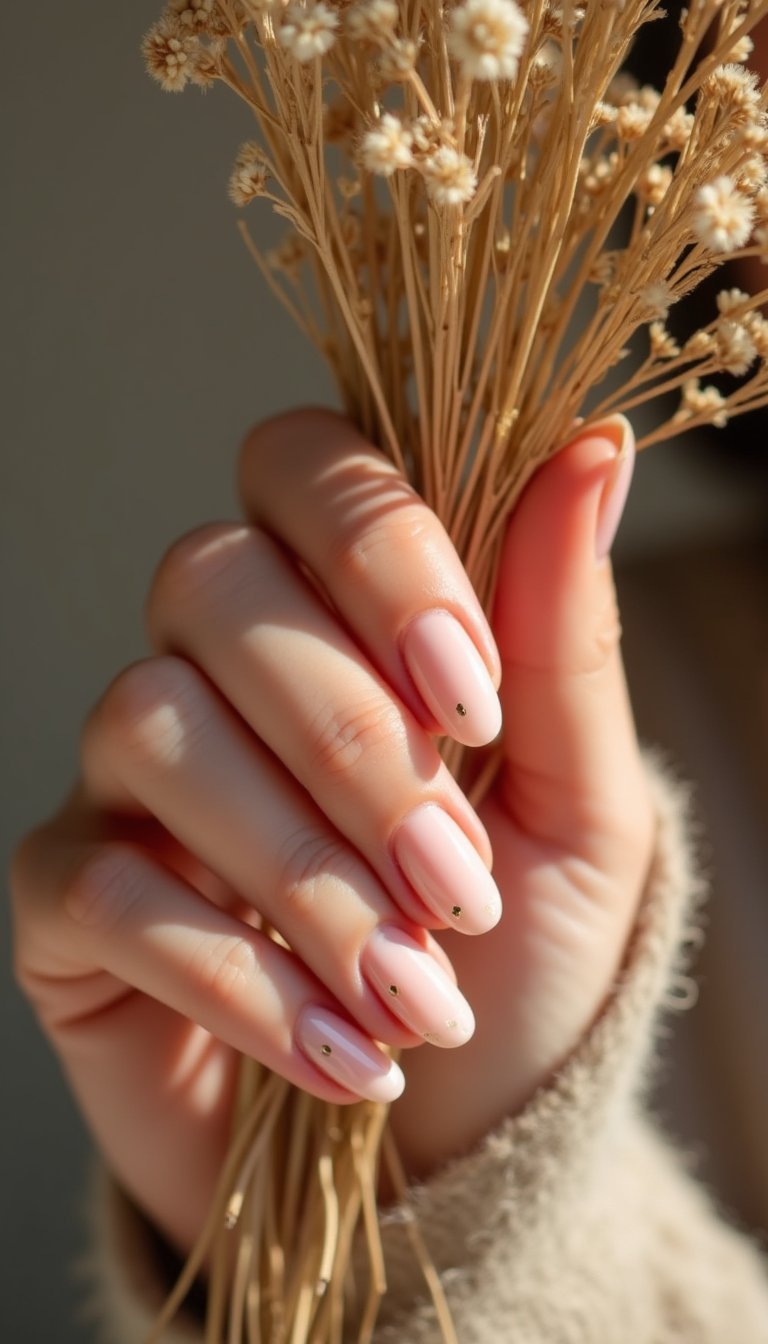 Peachy Chrome Aura With Tiny Gold Foil