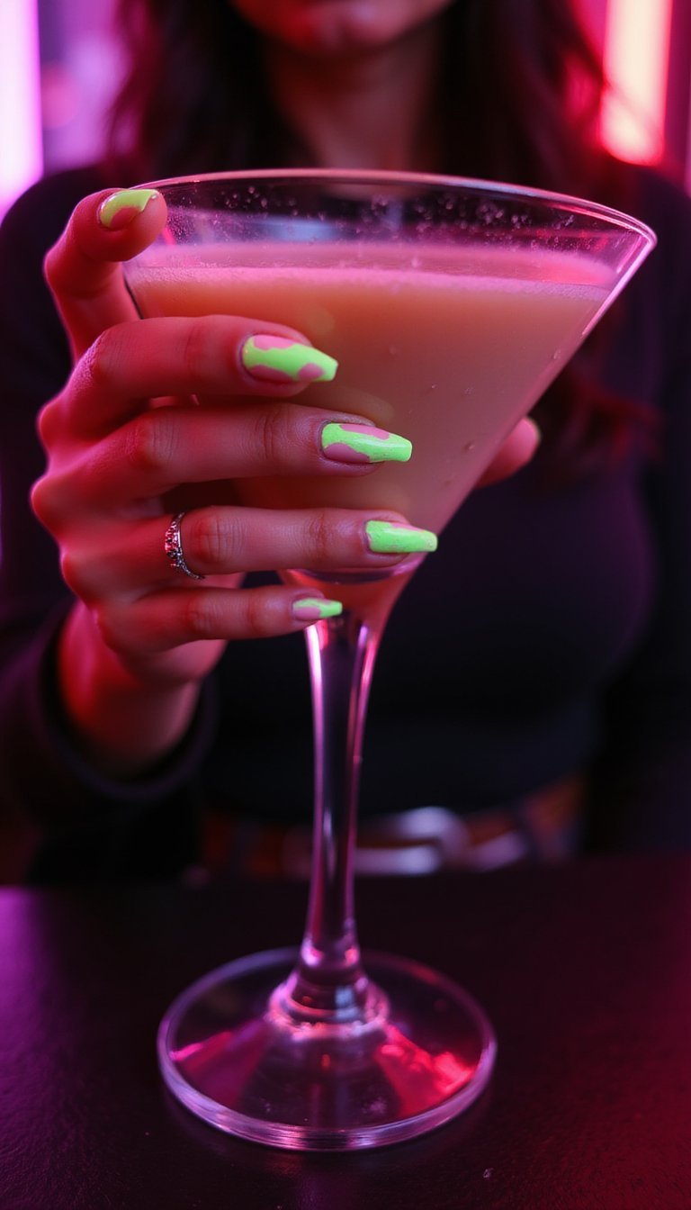 Stiletto Neon Frame French For Drama