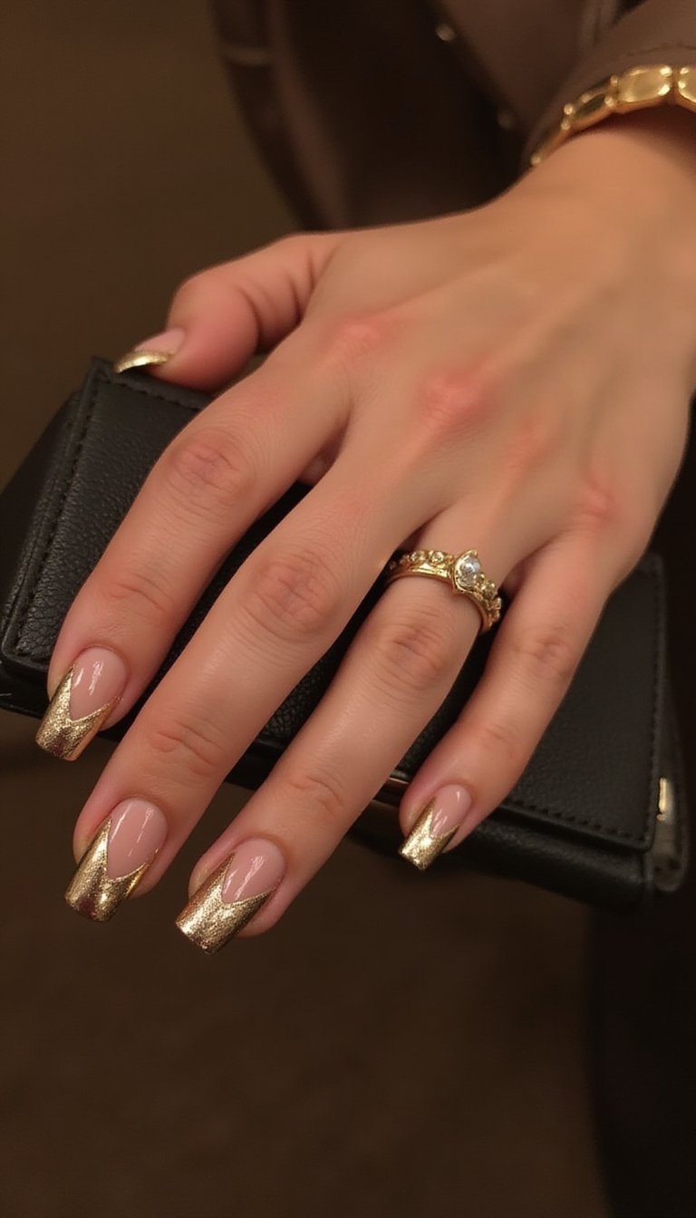 Metallic Gold V Tips For Glam Occasions