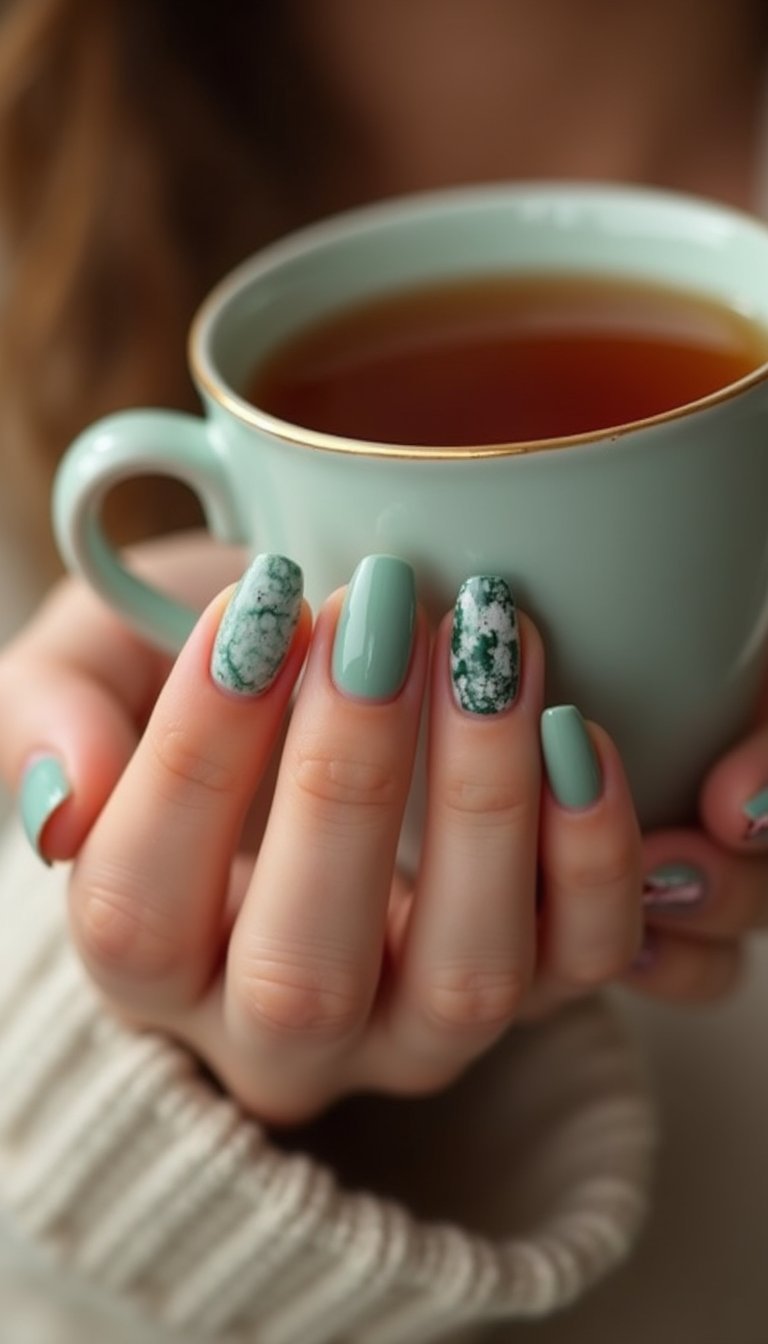 Emerald Velvet Cat Eye With Marble Accent