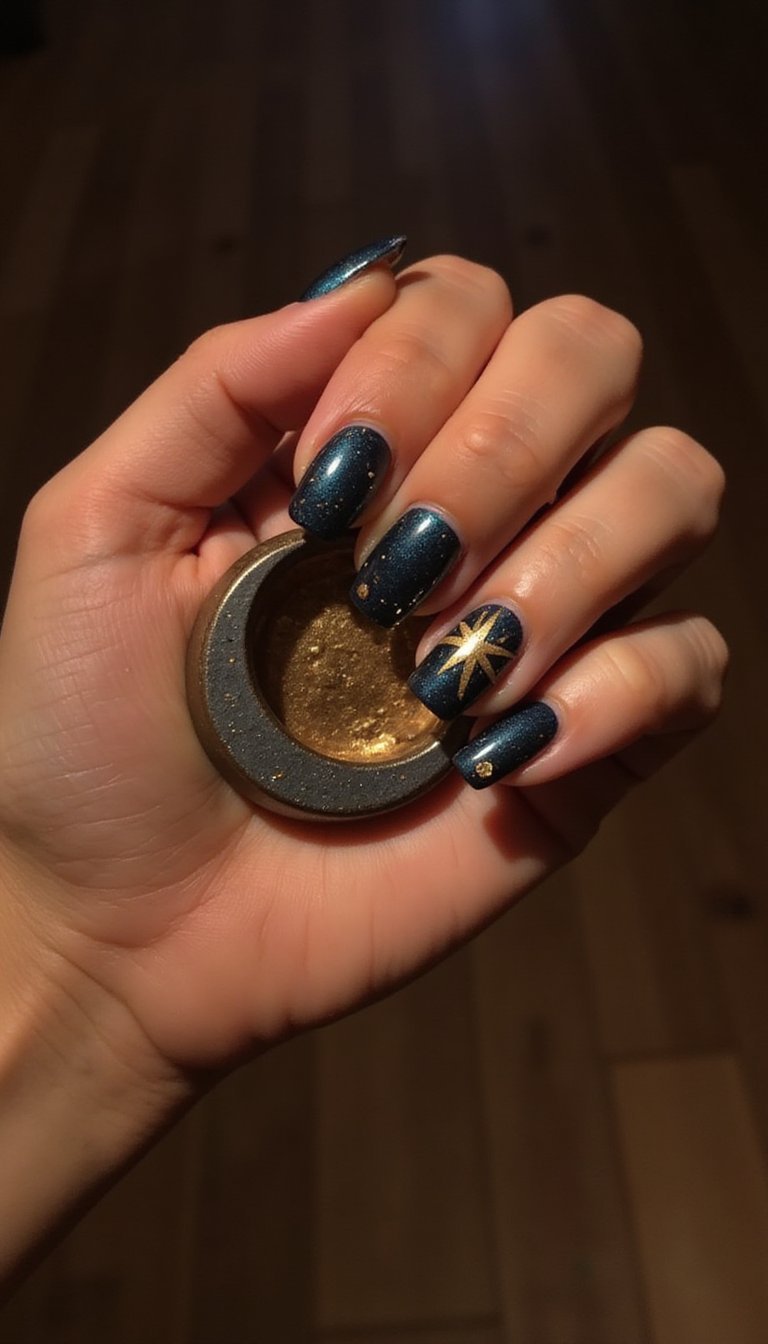 Galaxy Velvet Cat Eye With Foil Star Accents