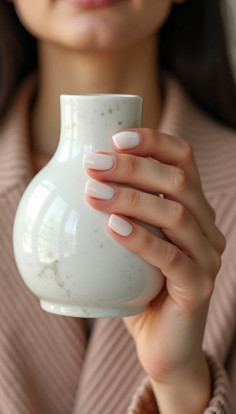 Neutral Marble Velvet Cat Eye With Soft Veins