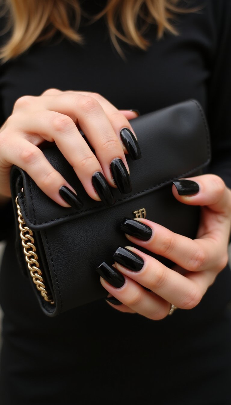 Stiletto Black Velvet Cat Eye High Shine Glam