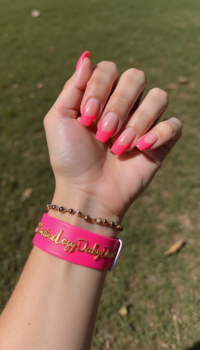 Electric French With Neon Tip Variations