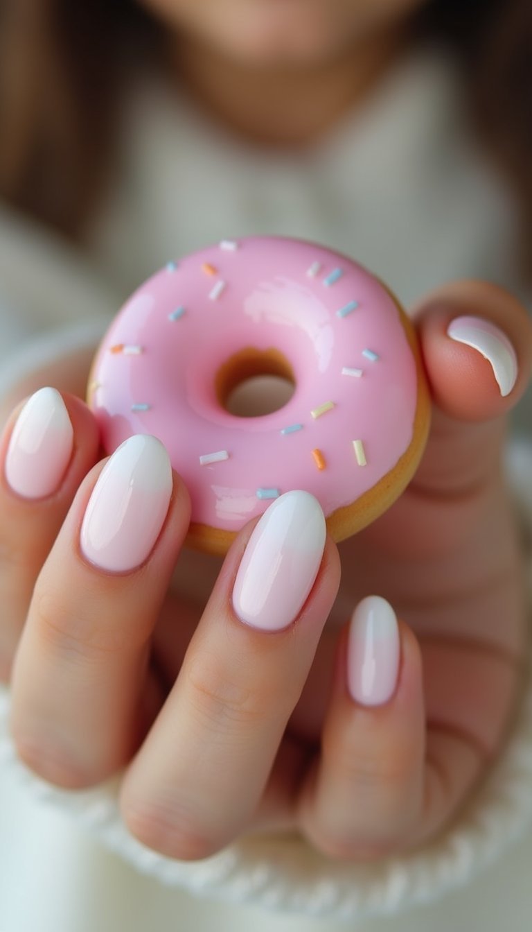 Glazed Donut Nails With Pastel Sheen