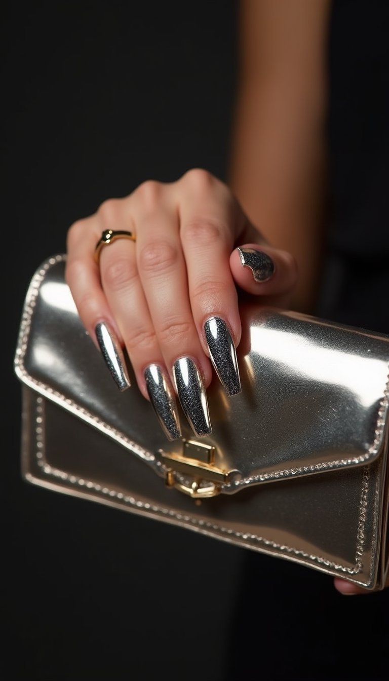 Mirror Foil Shard Nails For High Shine Drama