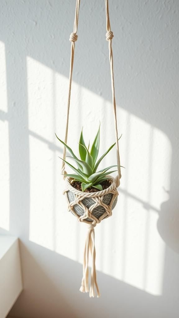 Small plant pocket integrated into a hanging