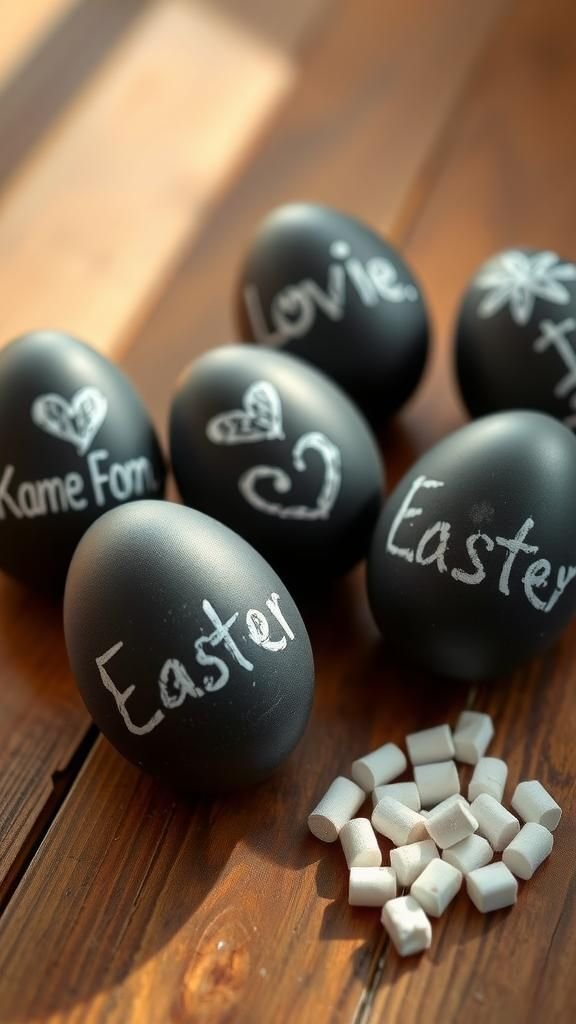Chalkboard eggs for handwritten messages