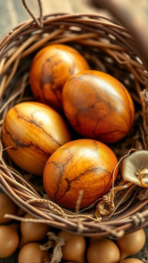Marbled onion-skin eggs with antique charm