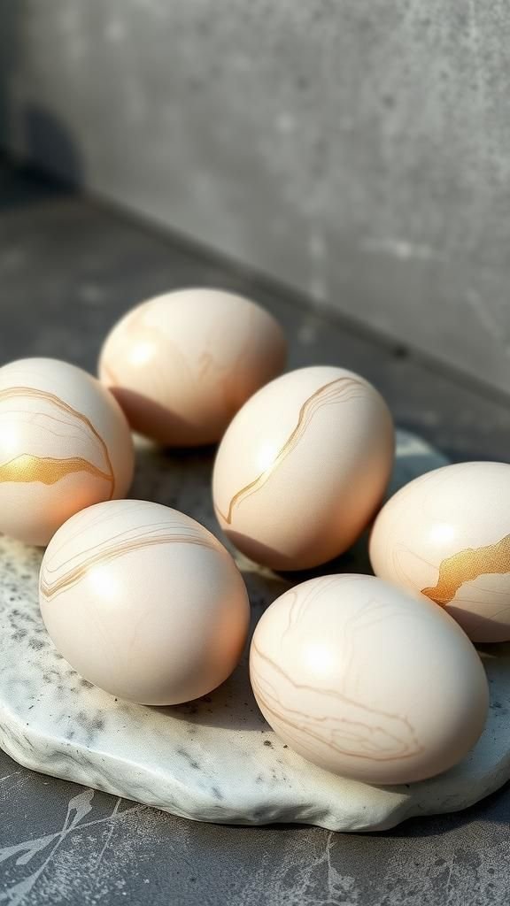 Marbleized metallic sheen with subtle veining