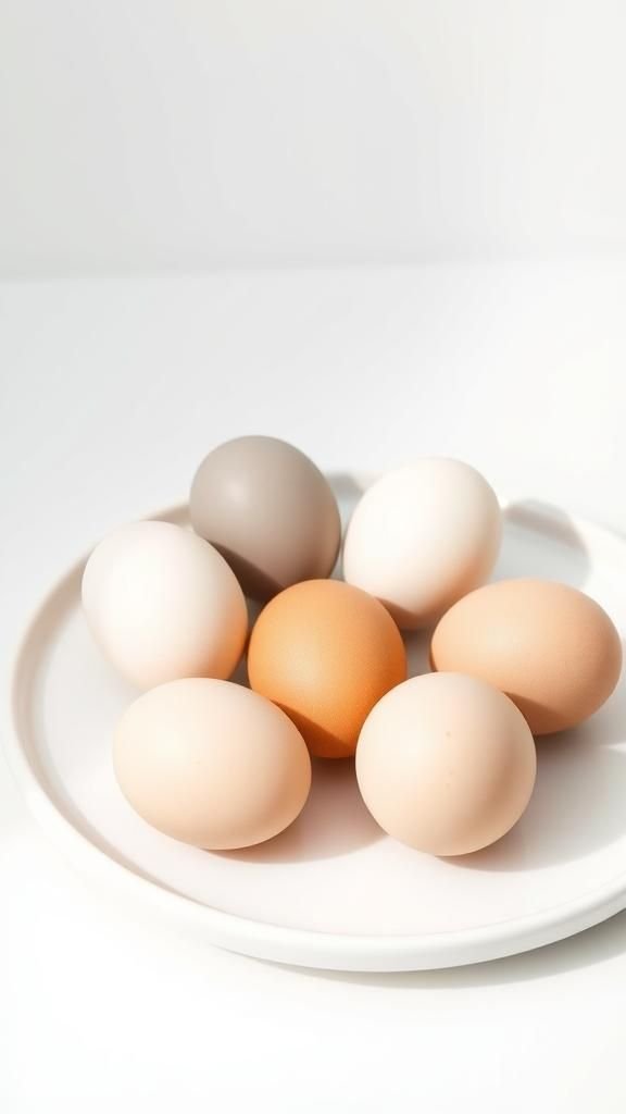 Minimalist monochrome eggs with matte finish