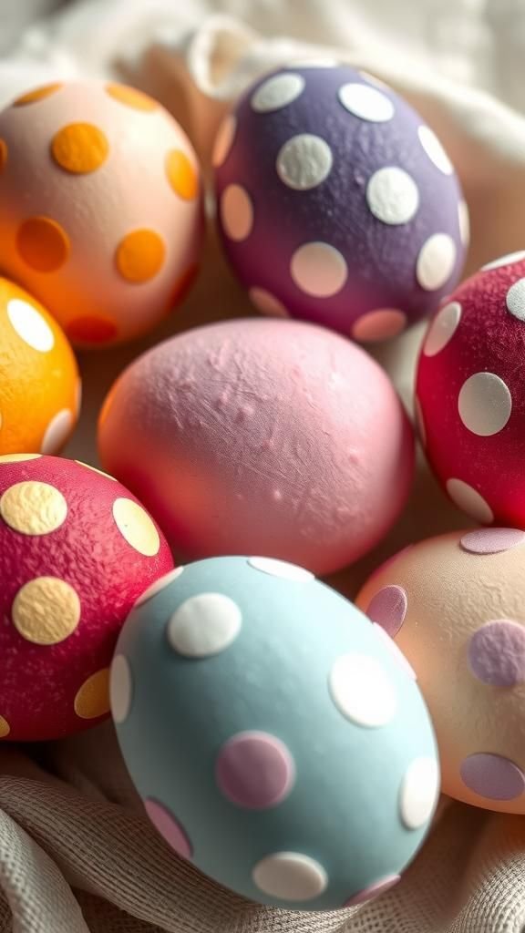 Polka dot velvet eggs with soft, luxe texture