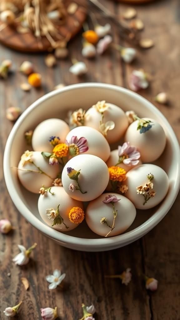 Pressed flower eggs that feel like spring