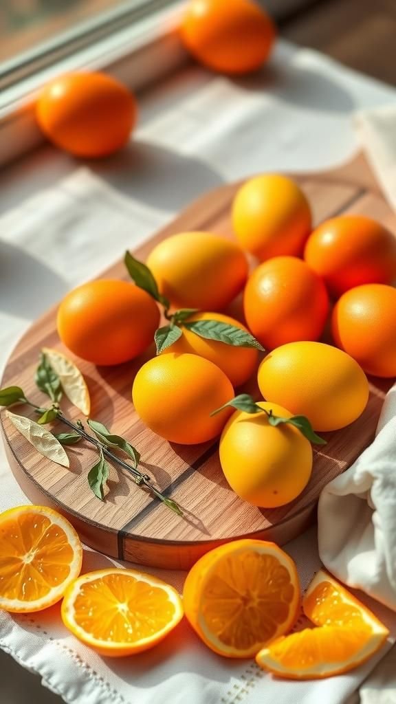 Sun-kissed citrus dyed eggs with zesty hues