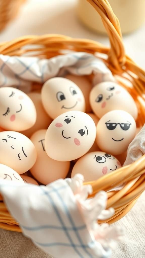 Tiny doodle eggs for playful table accents