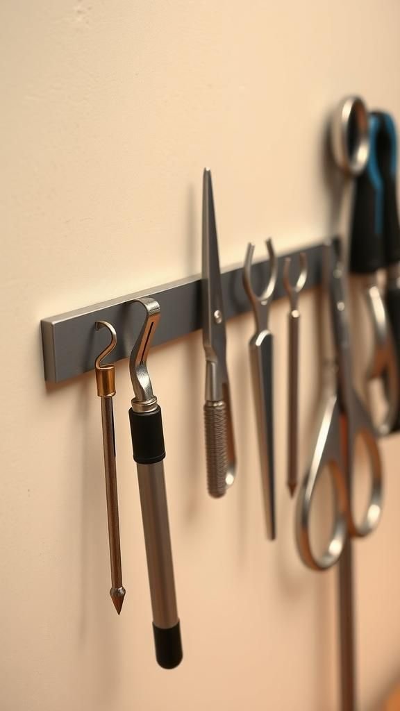 Magnetic strips for tiny metal tools