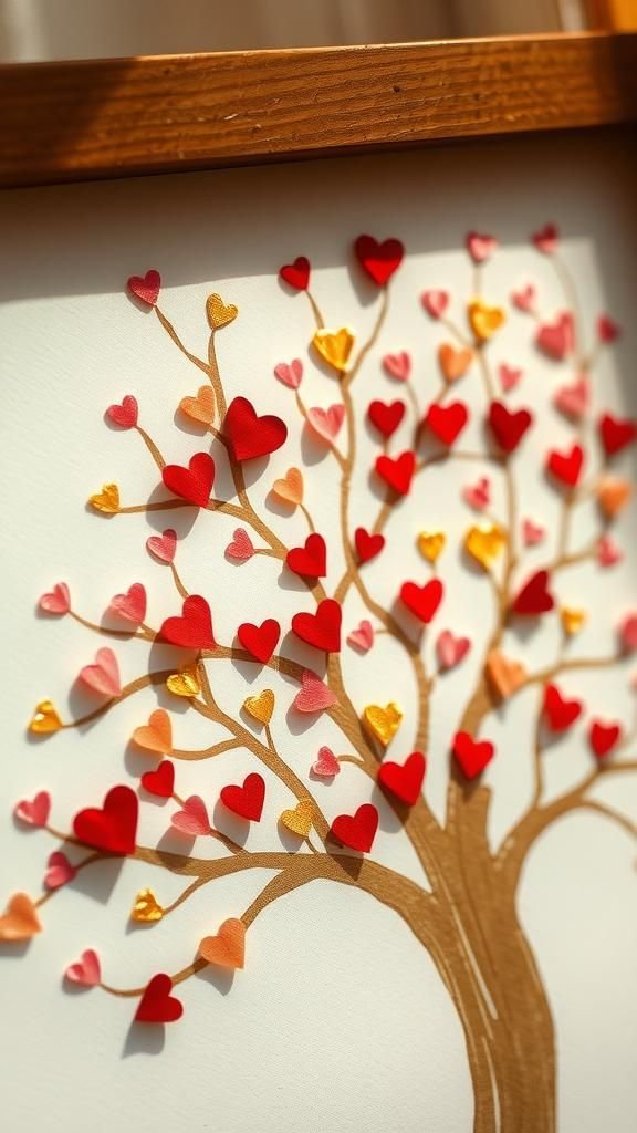 Fingerprint family tree with tiny heart leaves