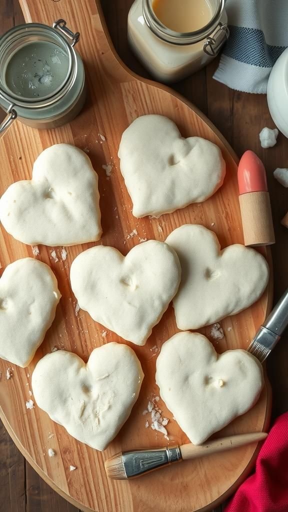 Salt dough heart ornaments that air dry well