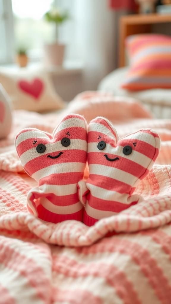 Silly sock heart puppets for storytelling fun