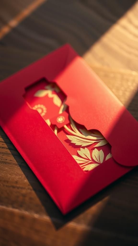 Paper-cut window envelope with delicate floral silhouettes