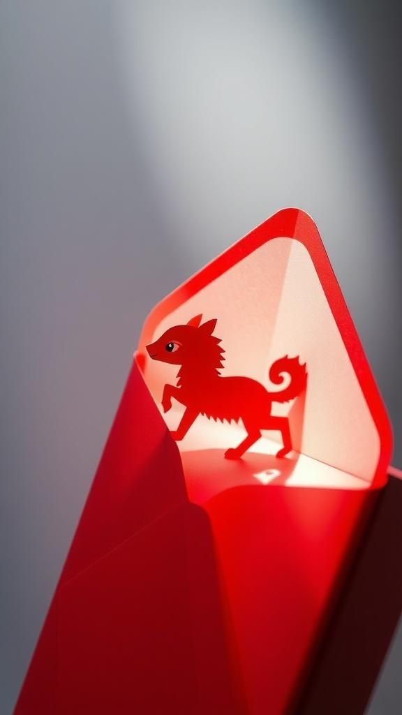 Zodiac pop-up surprise inside a slim red pocket