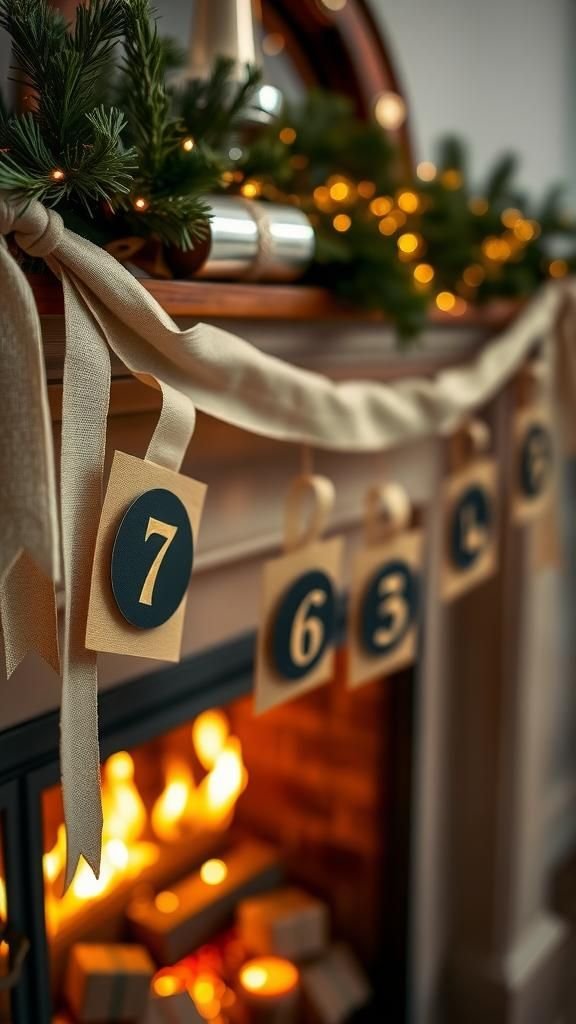 Countdown banner with sliding number pockets