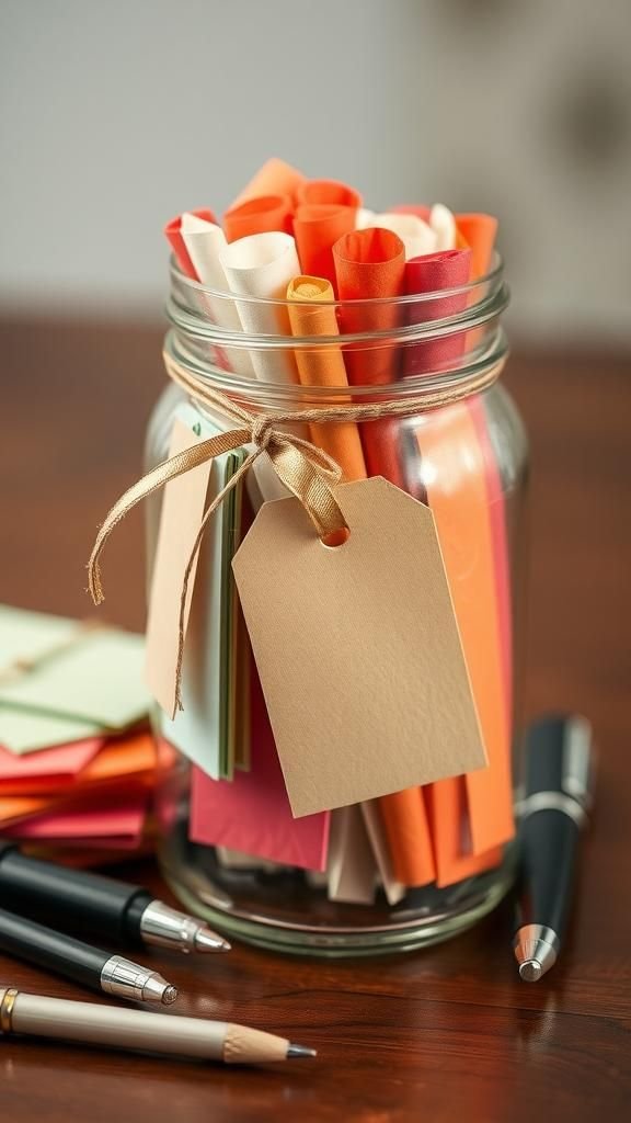 Resolution wish jar with decorative writing tags