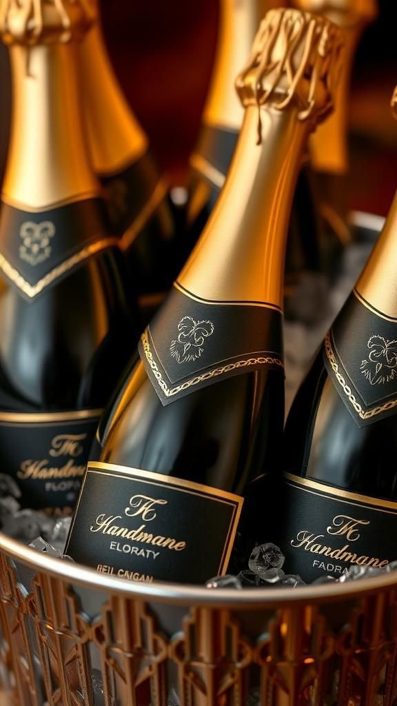 Sparkling champagne bottle labels to personalize