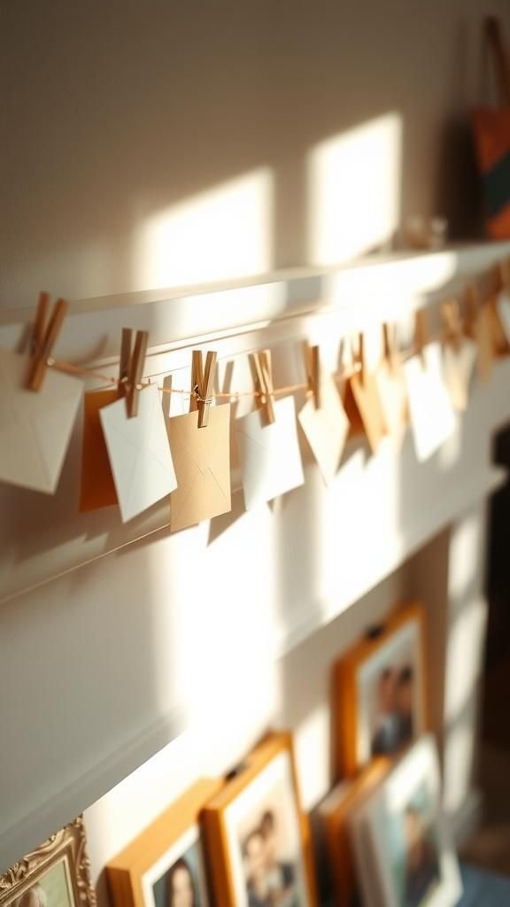 Keepsake envelope garland with short love notes