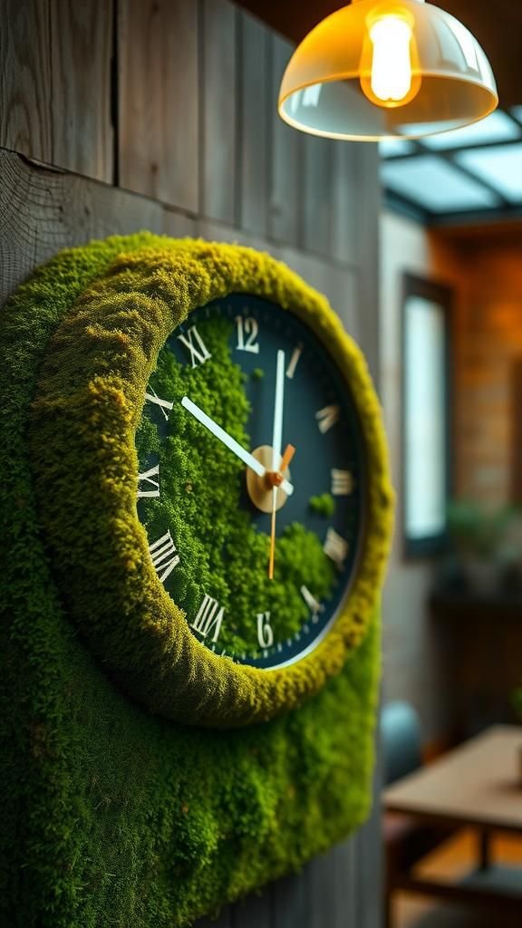 Moss clock face for an organic timepiece
