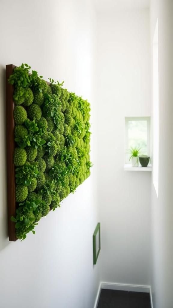 Wall-mounted moss panel like an indoor green patch