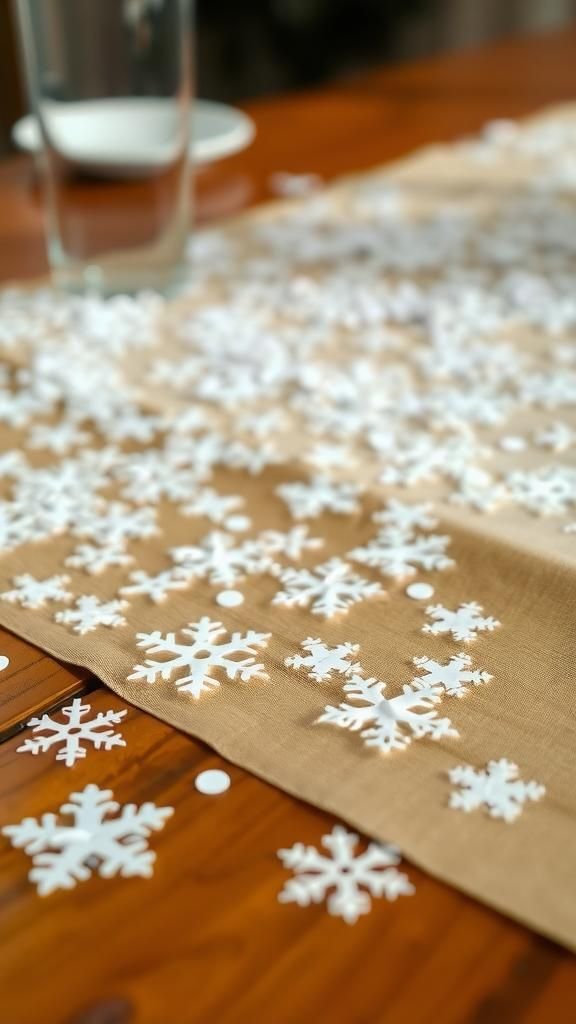 Snowflake confetti for a tabletop sprinkle