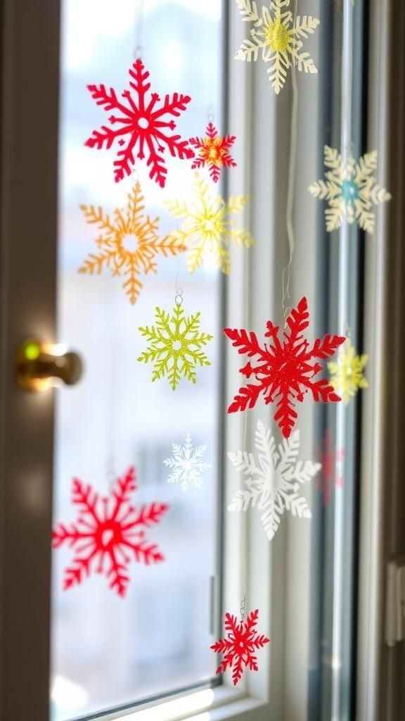 Window cling snowflake using translucent contact paper