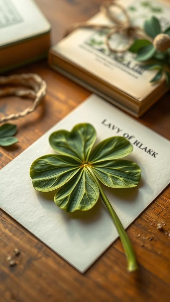 Pressed flower shamrock greeting cards