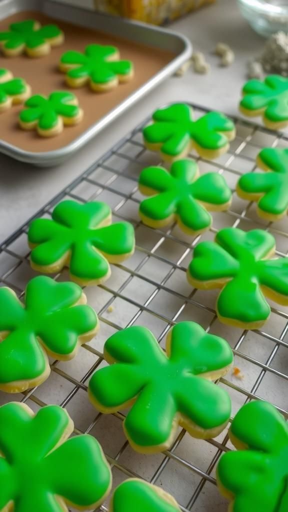 Salt dough shamrock ornaments for hanging