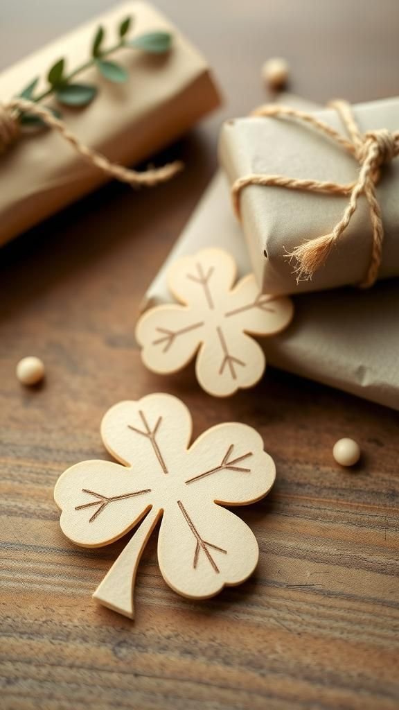 Seed paper shamrock gift tags that plant later