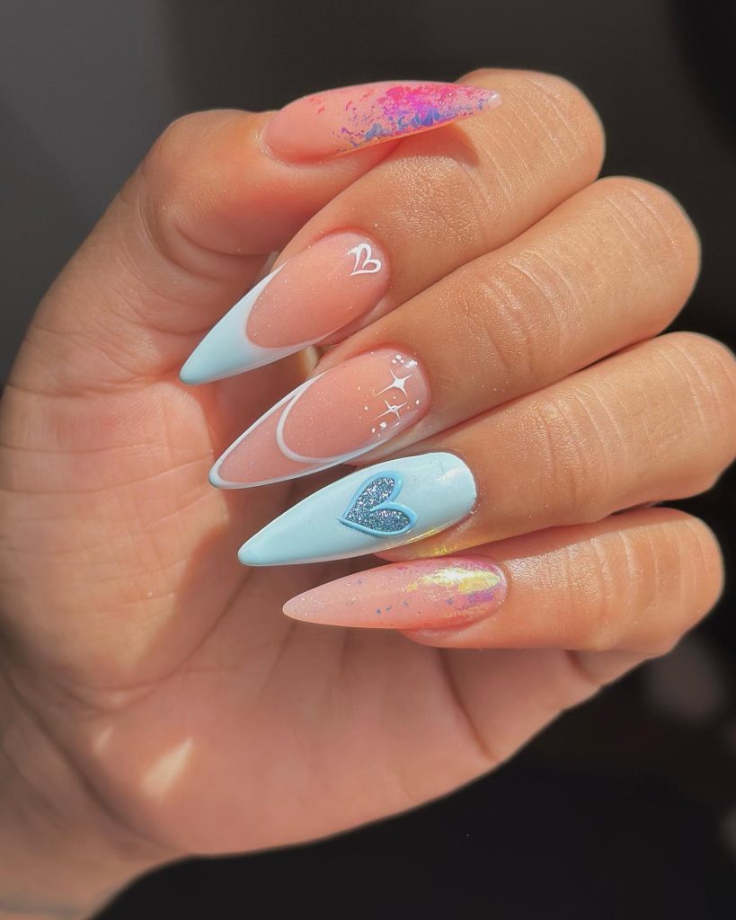 00001 Cute Baby Blue Nail Design 1