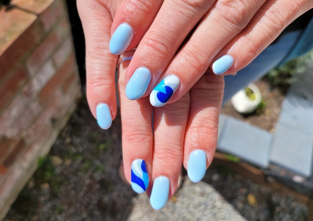 00011 Cute Baby Blue Nail Design